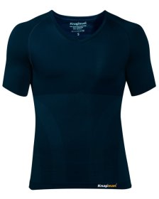 Knap'man Herren Kompressionsshirt UltraThin V-Ausschnitt Navy Blue
