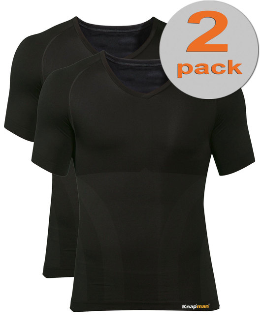 TWOPACK | Knap'man Zoned Cotton Comfort shirt schwarz