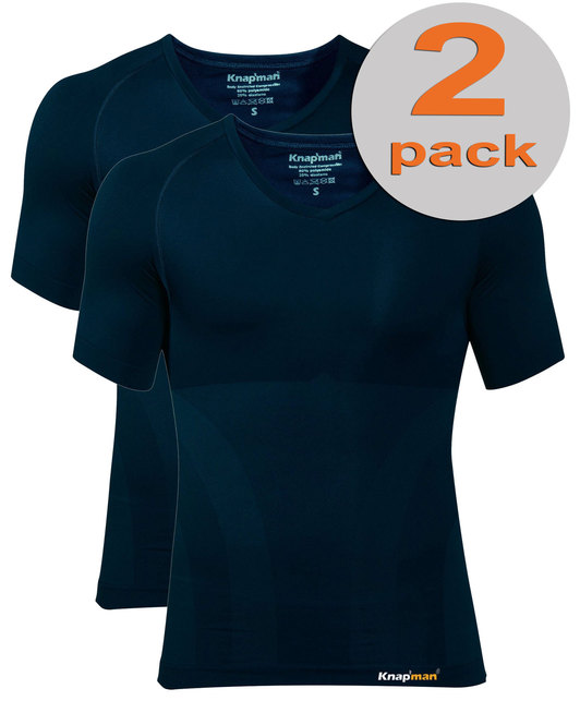 TWOPACK | Knap'man Kompressionsshirt V-Ausschnitt 2.0 Navy Blue