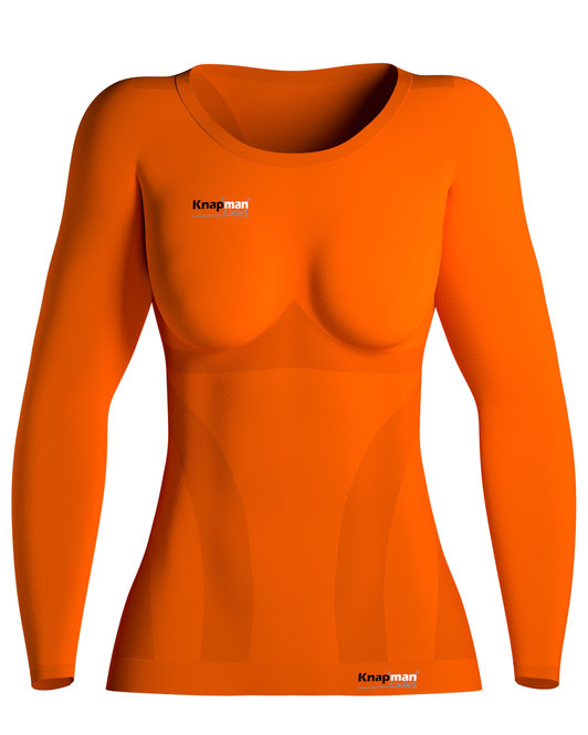 Knap'man Damen Comfort Compression Base Layer Langarm Kompressionsshirts Orange