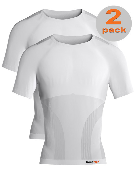 TWOPACK | Knapman Pro Performance Baselayer Shirt Kurzarm Weiß