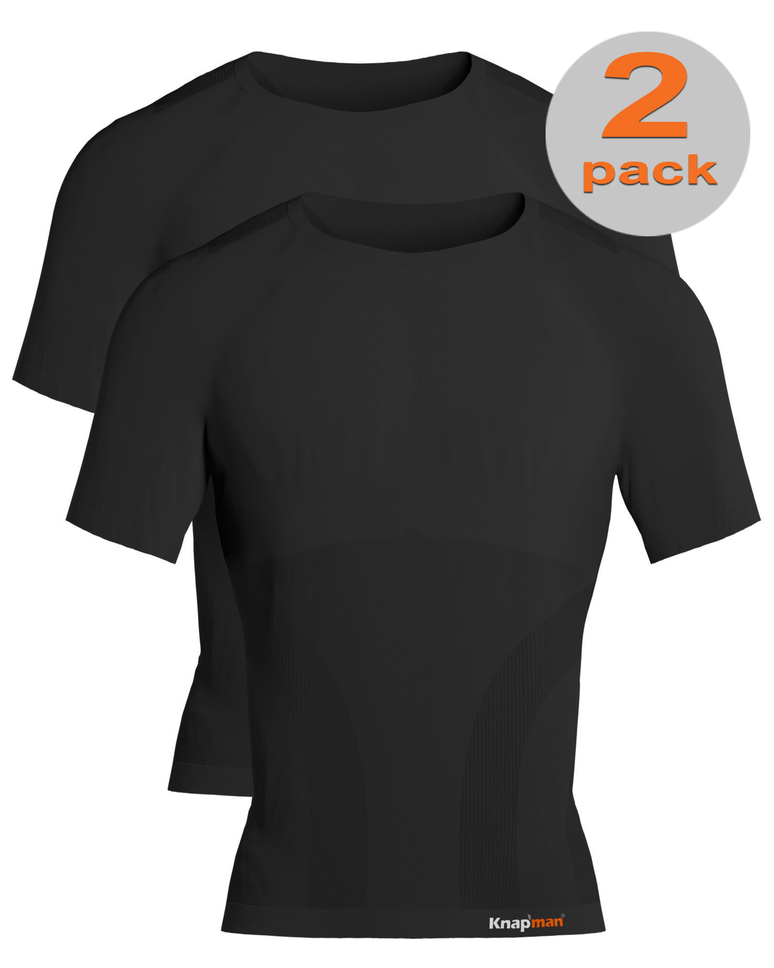TWOPACK | Knapman Pro Performance Baselayer Shirt Kurzarm schwarz