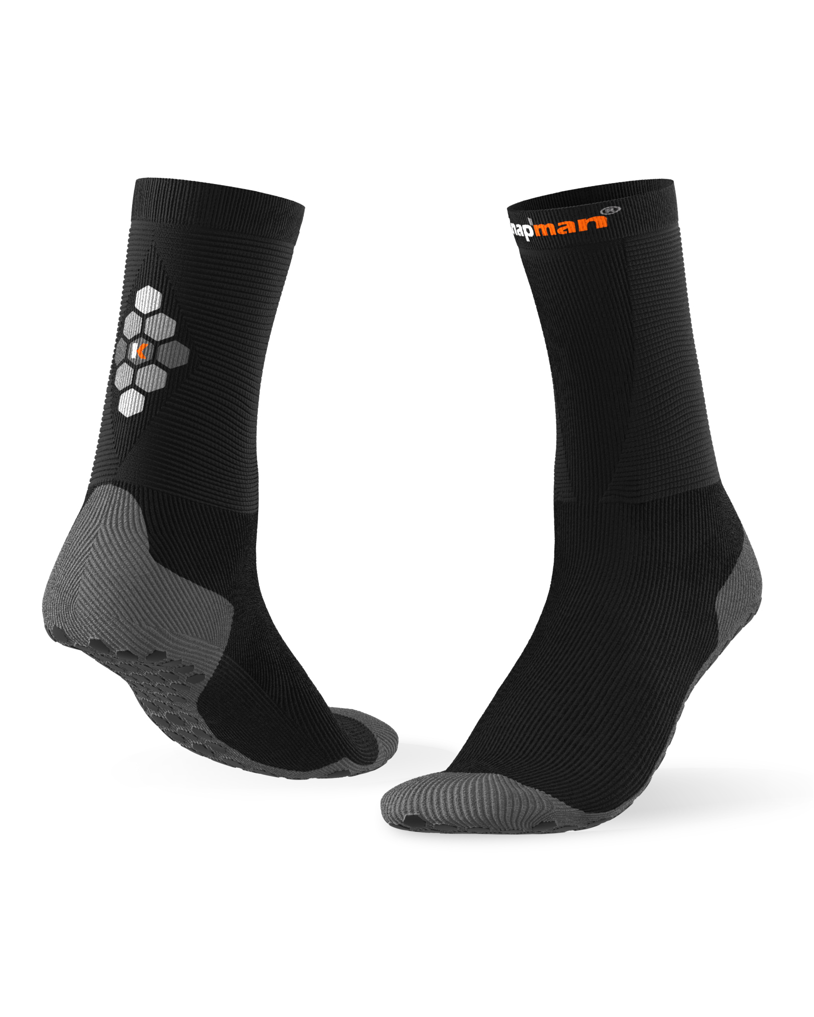 Knap'man Hexgrip Sport Socks - Mid length - Schwarz