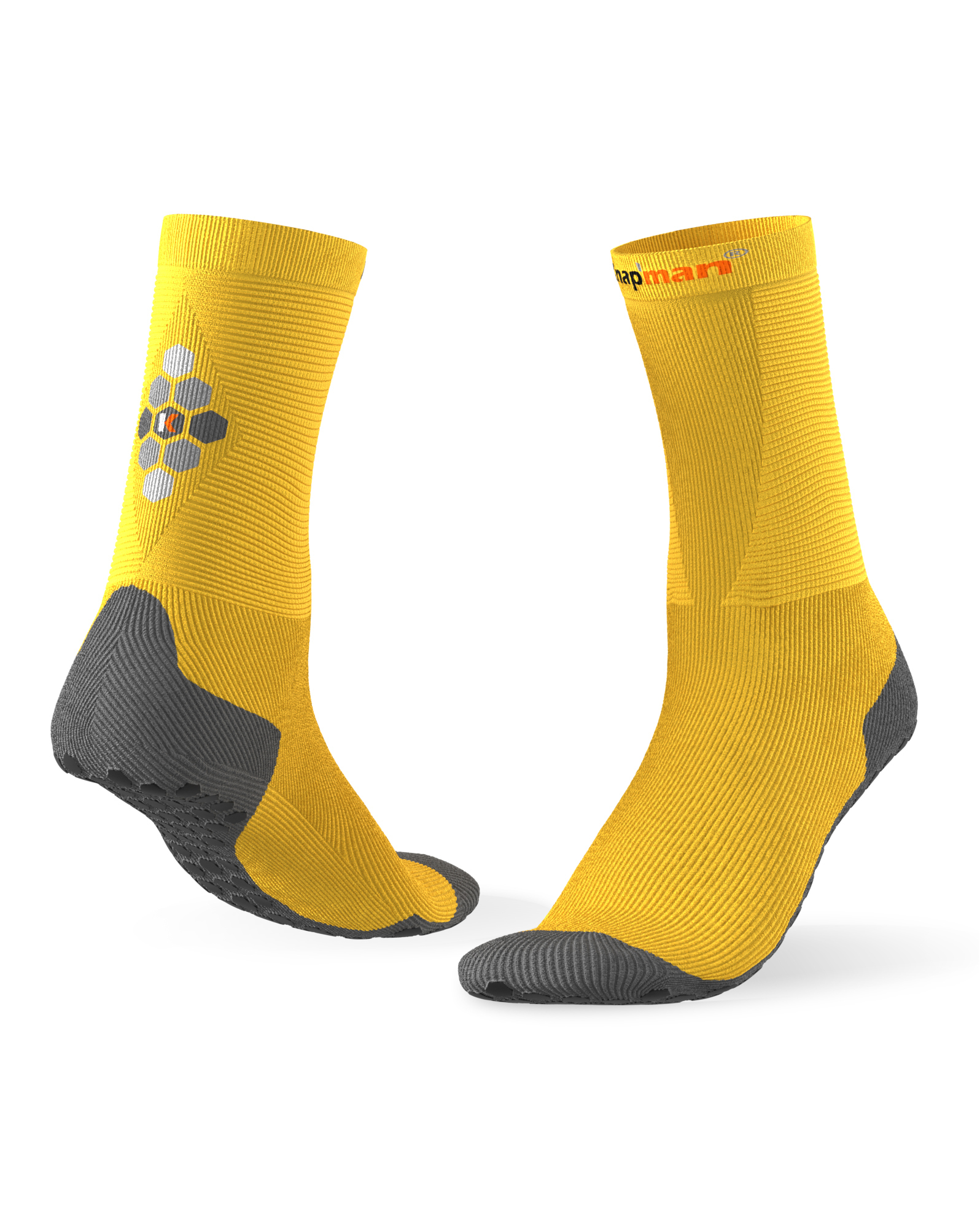 Knap'man HexGrip Sport Socks - Mid length - Gelb